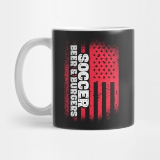 Soccer Beer And Burgers - US Flag print Mug